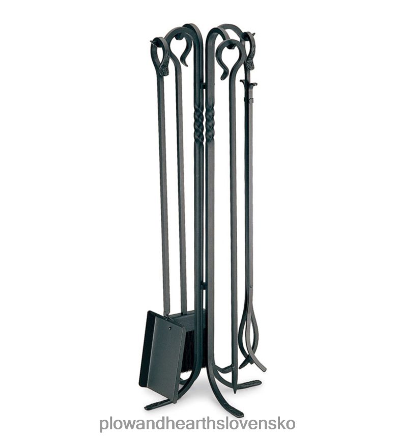 Plow & Hearth ručne kovaná železná súprava krbového náradia - čierna 6P208P2764 krb