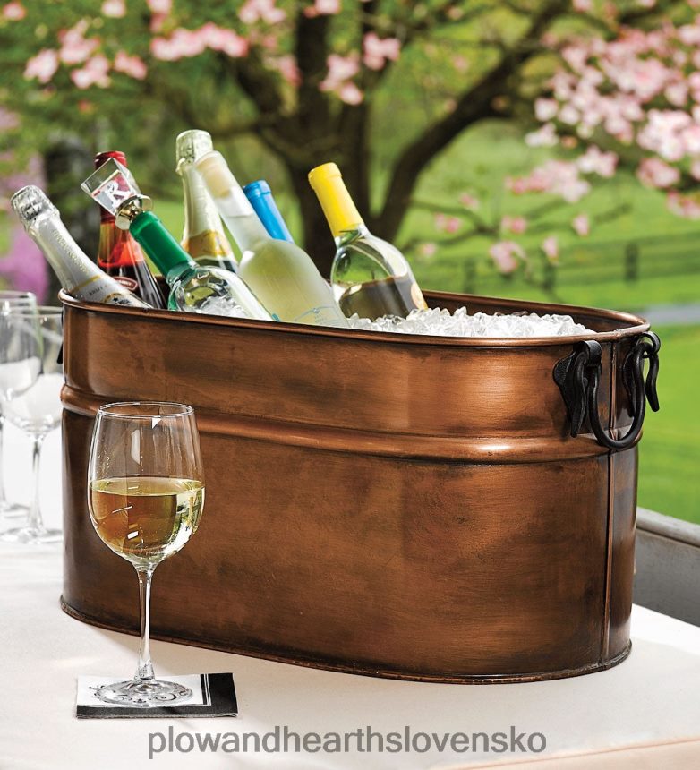 Plow & Hearth medené vedro na palivové drevo 6P208P2707 krb