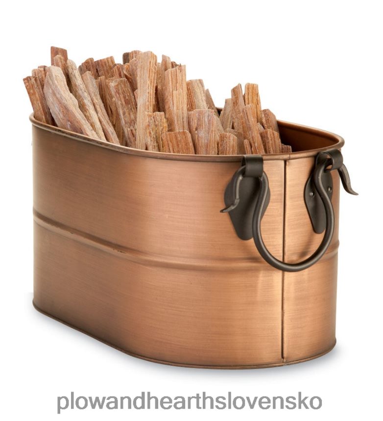 Plow & Hearth medené vedro na palivové drevo 6P208P2707 krb