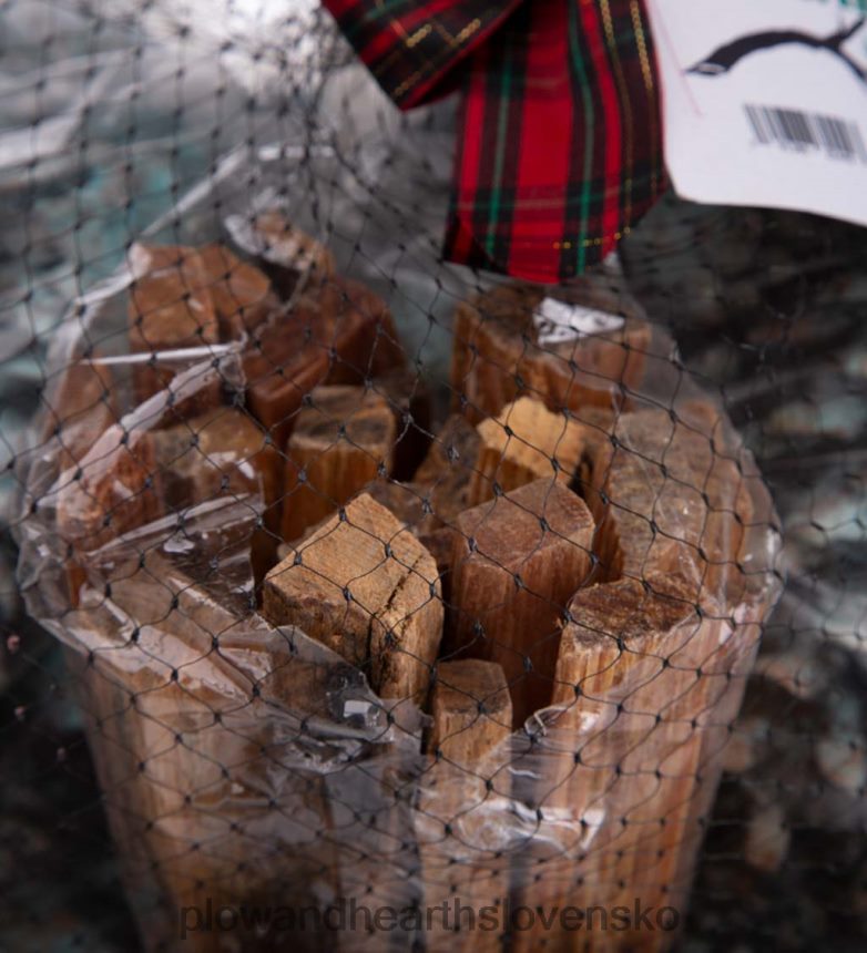 Plow & Hearth sviatočný darčekový kôš na zapálenie ohňa s tukovým drevom, farebnými šiškami a voskovými šiškami 6P208P2706 krb