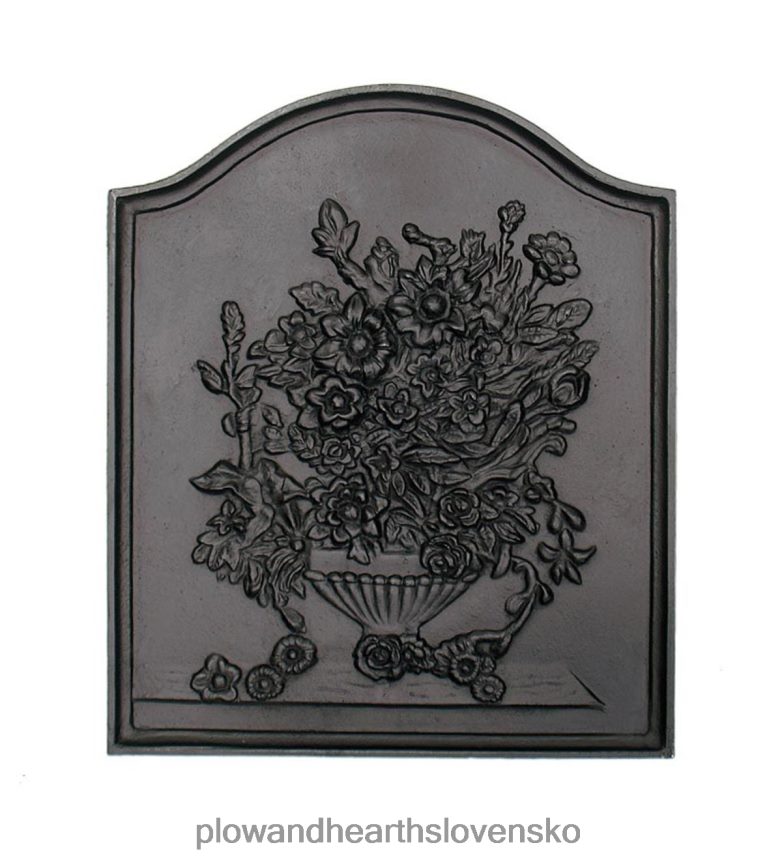 Plow & Hearth kytica liatinový krb fireback v matnom čiernom prevedení 6P208P2815 krb