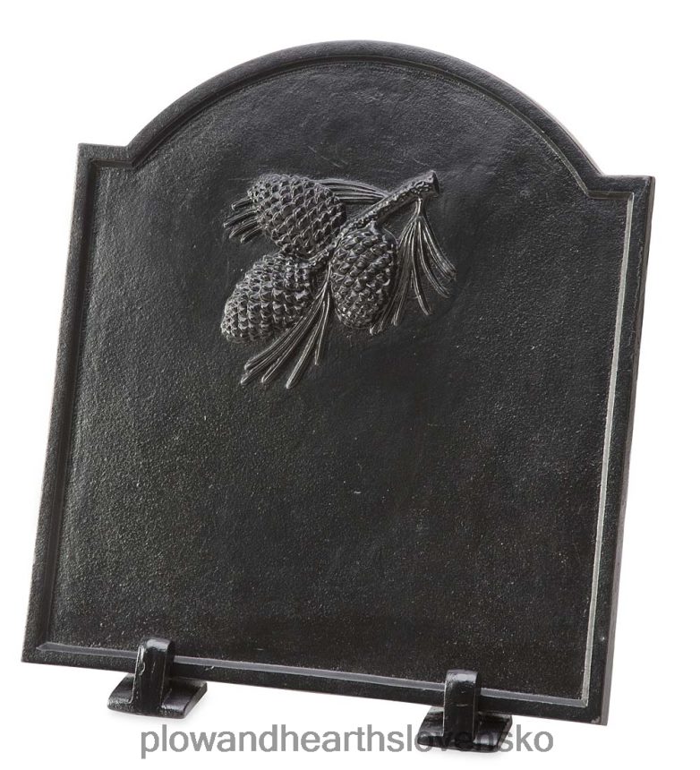 Plow & Hearth liatinový fireback s dizajnom šišky 6P208P3198 krb