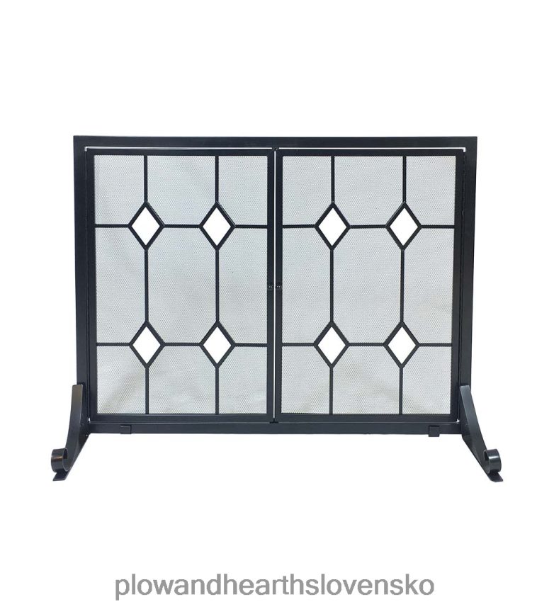 Plow & Hearth diamantová sklenená protipožiarna zástena s dverami 6P208P2911 krb