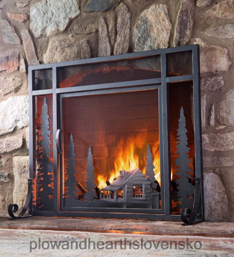 Plow & Hearth horská chata protipožiarna clona s dverami 6P208P2871 krb