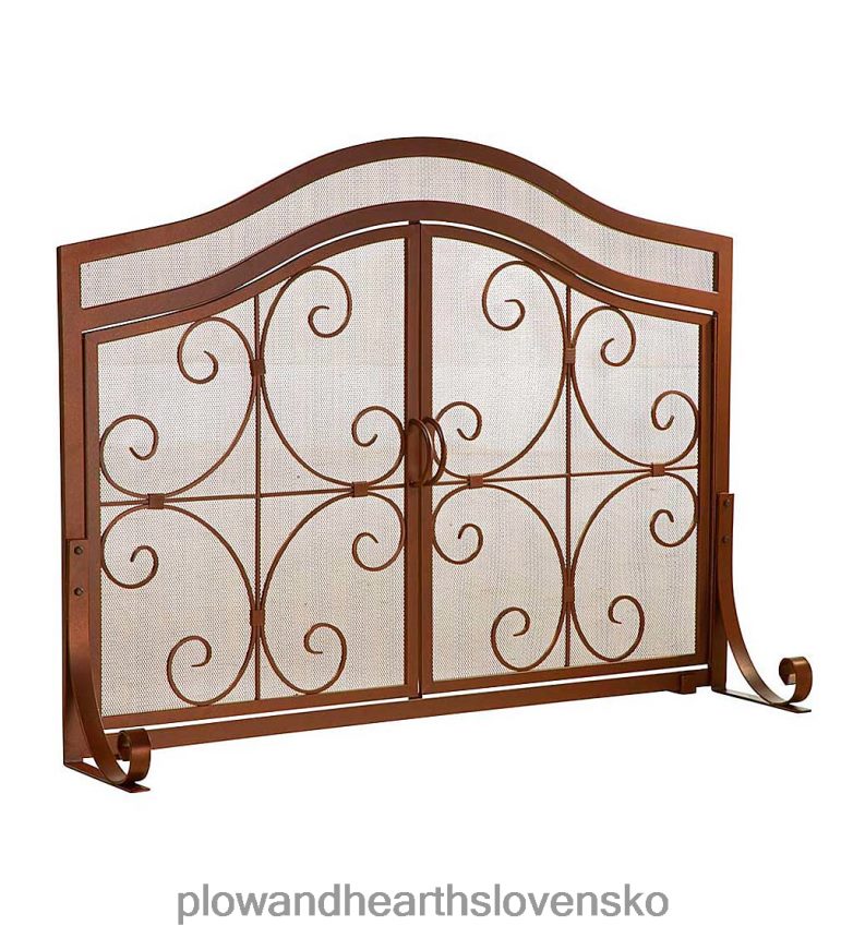 Plow & Hearth malá hrebeňová plochá stráž krbová zástena - medená 6P208P3234 krb