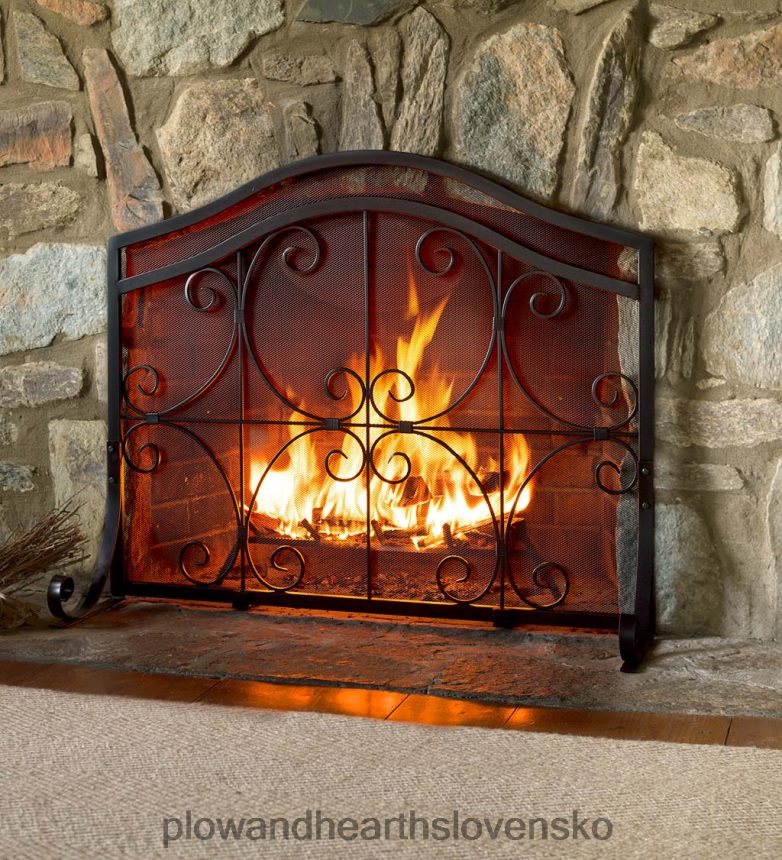 Plow & Hearth malá hrebeňová plochá stráž krbová zástena - medená 6P208P3234 krb