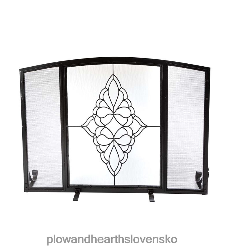 Plow & Hearth malý sv. charles glass medailón plochá zábrana protipožiarna clona - čierna 6P208P3154 krb