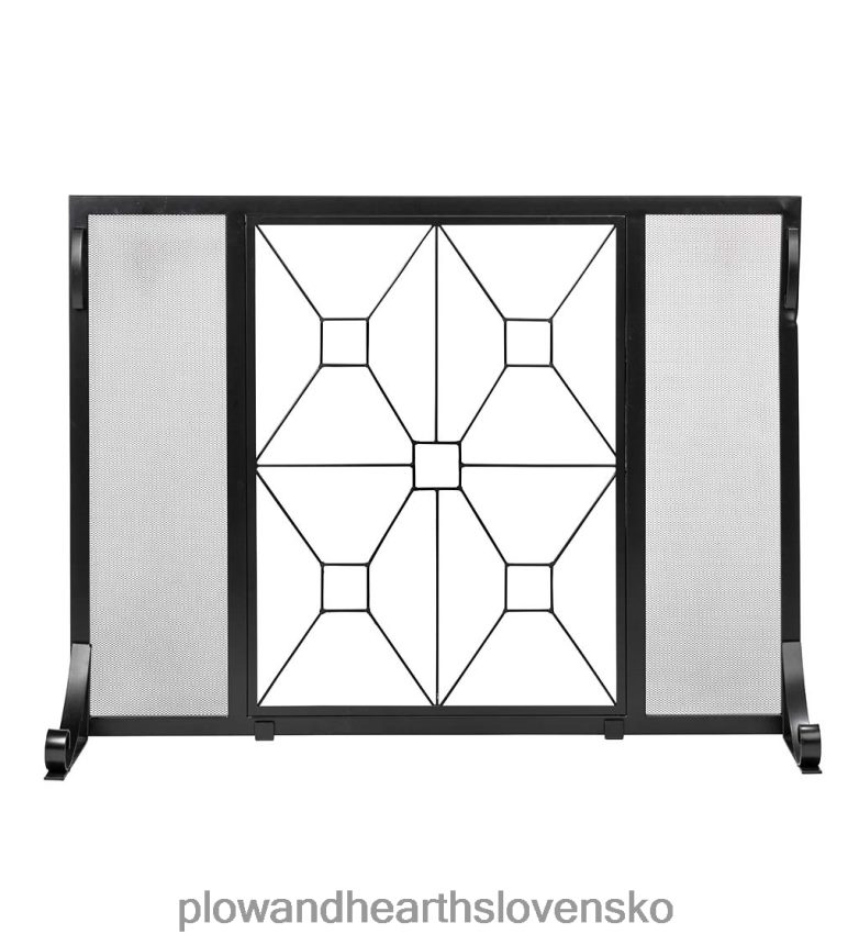 Plow & Hearth protipožiarna zástena z tvrdeného skla manhattan, malá - čierna 6P208P3168 krb