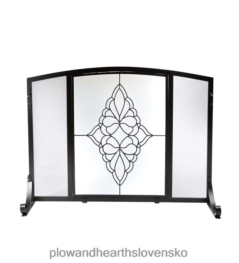 Plow & Hearth sv. karlovsky sklenený medailón plochý ochranný protipožiarny štít 6P208P2878 krb