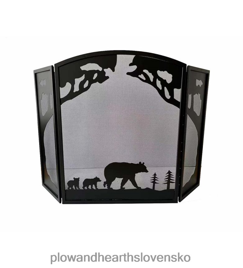 Plow & Hearth trojdielna protipožiarna clona - čierna 6P208P2909 krb