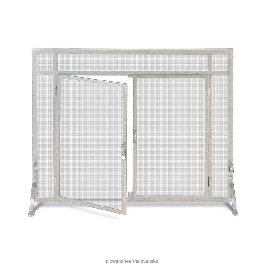 Plow & Hearth veľká krbová zástena na mieru, plochá zábrana s rovnými dvierkami - čierna 6P208P2923 krb