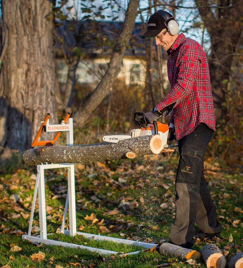 Plow & Hearth skladací oceľový inteligentný držiak guľatiny pílový koník - biely 6P208P2960 príslušenstvo