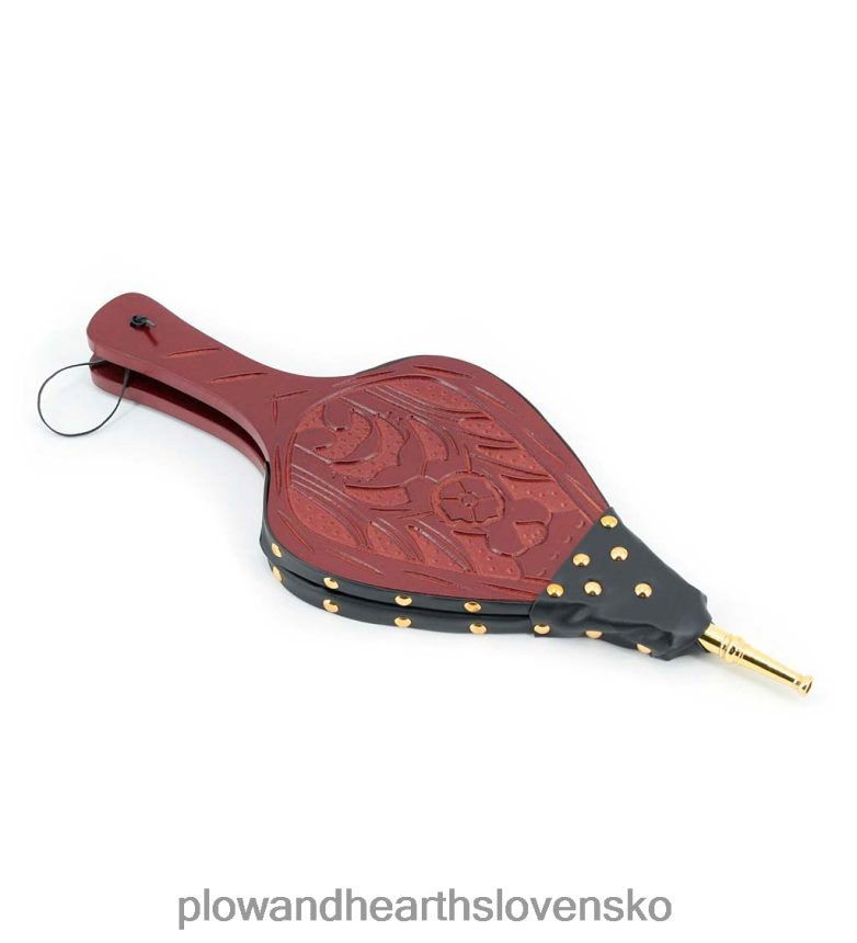 Plow & Hearth vyrezávané drevo a kožené krbové mechy 6P208P2852 príslušenstvo