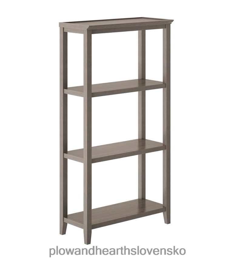 Plow & Hearth statok trojpolicový vysoký regál na ukladanie do knižnice - praný sivý 6P208P2118 nábytok