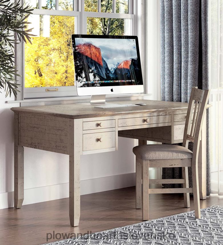 Plow & Hearth chelsea power station stôl s usb portami a zásuvkami - scrimshaw whitewash 6P208P2121 nábytok