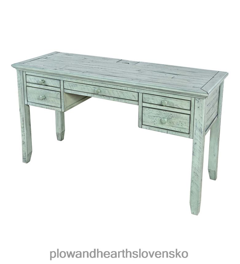 Plow & Hearth chelsea power station stôl s usb portami a zásuvkami - scrimshaw whitewash 6P208P2121 nábytok