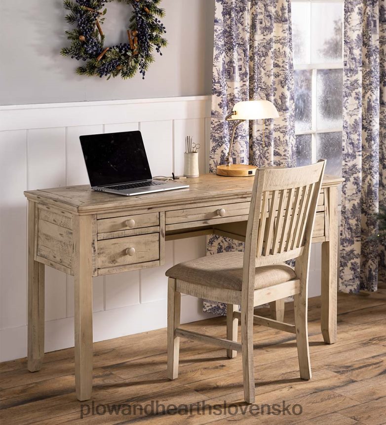 Plow & Hearth chelsea power station stôl s usb portami a zásuvkami - scrimshaw whitewash 6P208P2121 nábytok