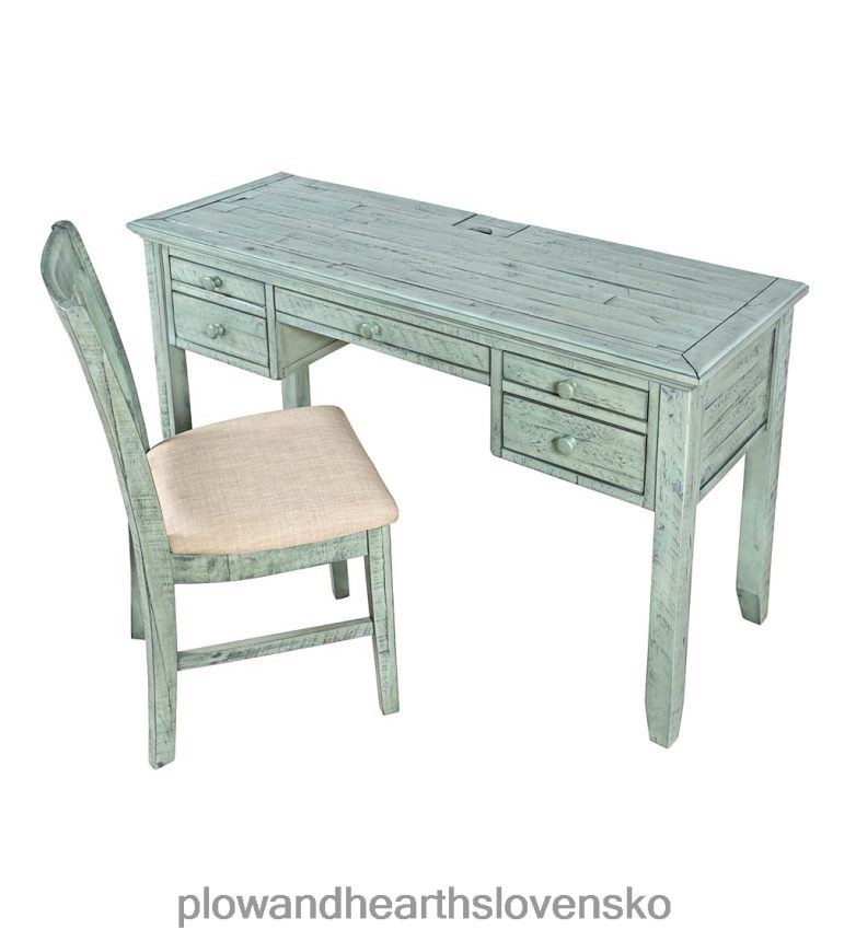 Plow & Hearth chelsea power station stôl s usb portami a zásuvkami - scrimshaw whitewash 6P208P2121 nábytok