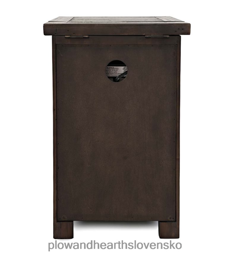 Plow & Hearth Cape charles rekultivovaný barnwood power station bočný stolík s usb portami - barnwood 6P208P1988 nábytok