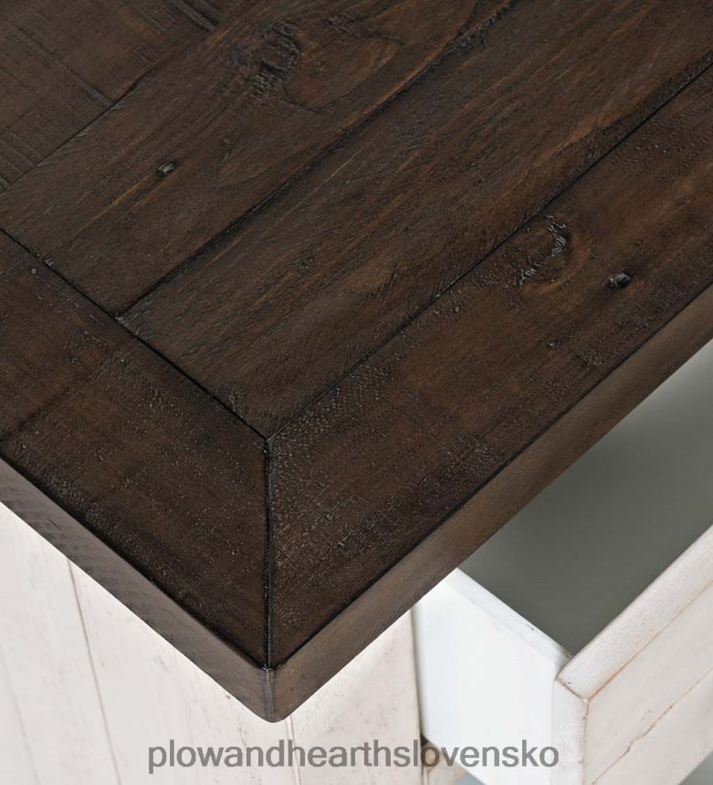 Plow & Hearth Príručný stolík pre elektráreň z recyklovaného dreva Cape charles s usb portami - biely 6P208P1987 nábytok