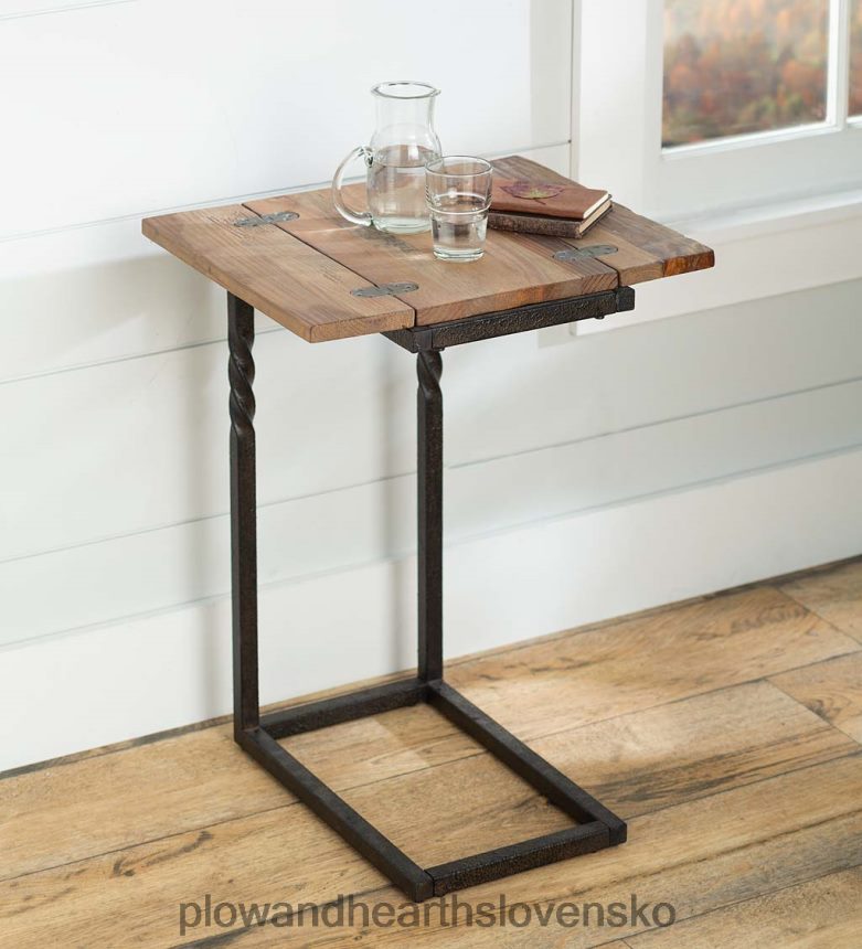 Plow & Hearth hlboký rustikálny vyťahovací stôl s výklopnými listami z dreva a kovu 6P208P1972 nábytok