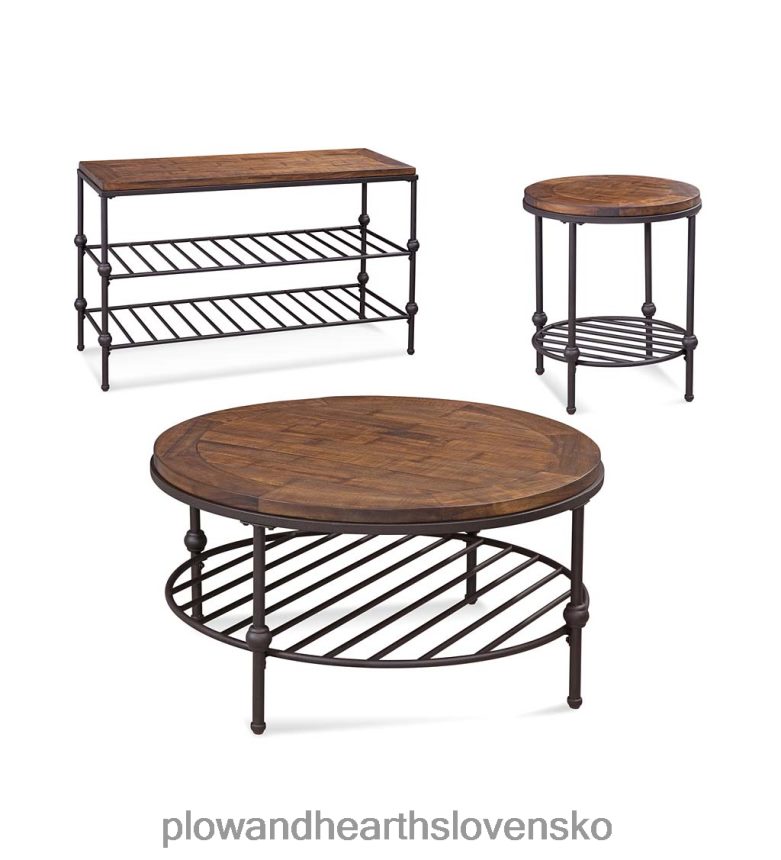 Plow & Hearth konferenčný stolík s borovicovou doskou so špicovou policou 6P208P1998 nábytok