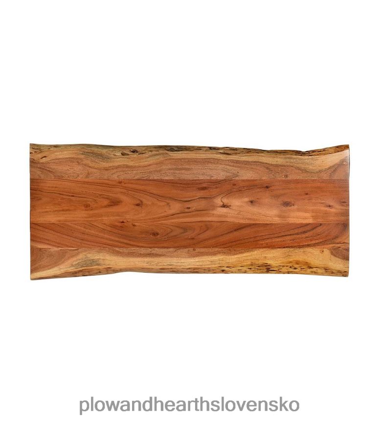 Plow & Hearth lavica/stôl z akáciového dreva so živým okrajom s nohami vlásenky - čierna 6P208P2011 nábytok