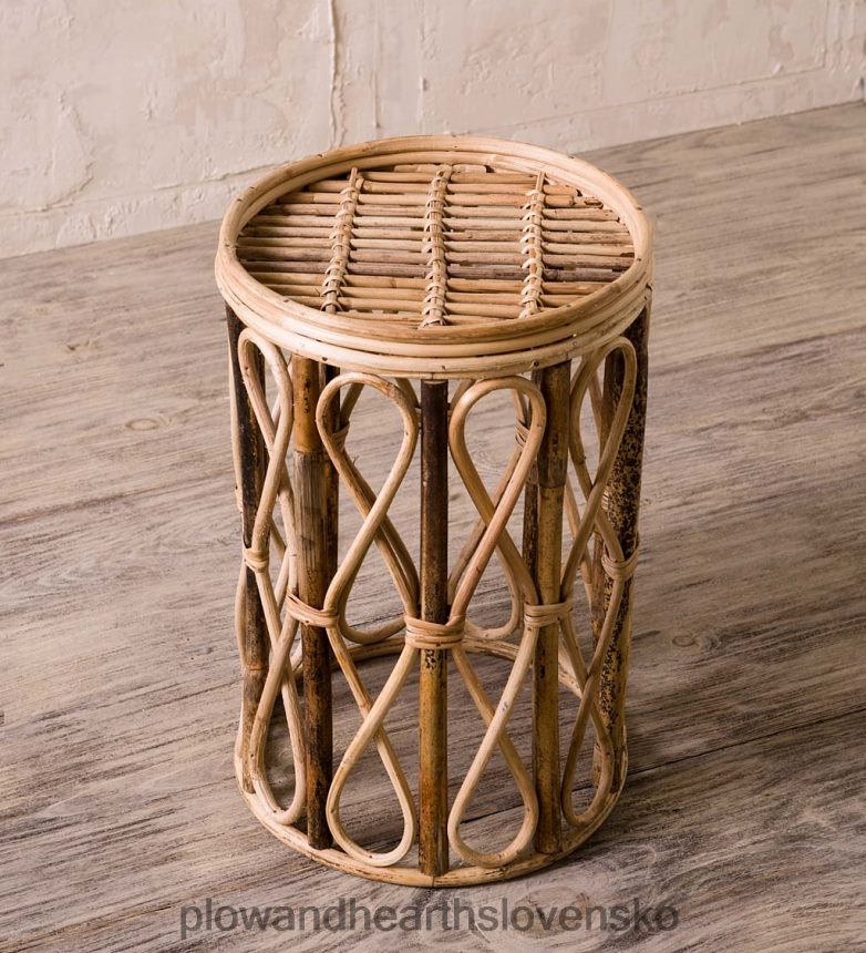 Plow & Hearth otvorený bočný stolík na ratanový bubon 6P208P2020 nábytok