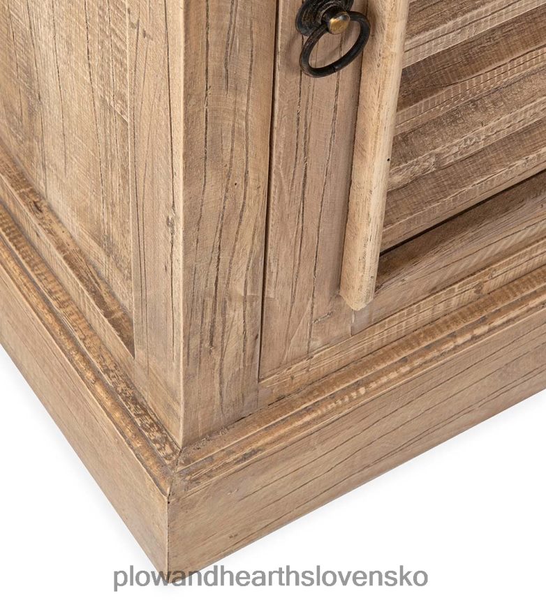 Plow & Hearth promenádny príručný stolík z kaučukovníka s dvierkami 6P208P2009 nábytok