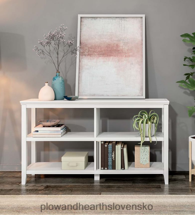 Plow & Hearth statok dvojpolicová konzolová knižnica - praná sivá 6P208P2089 nábytok