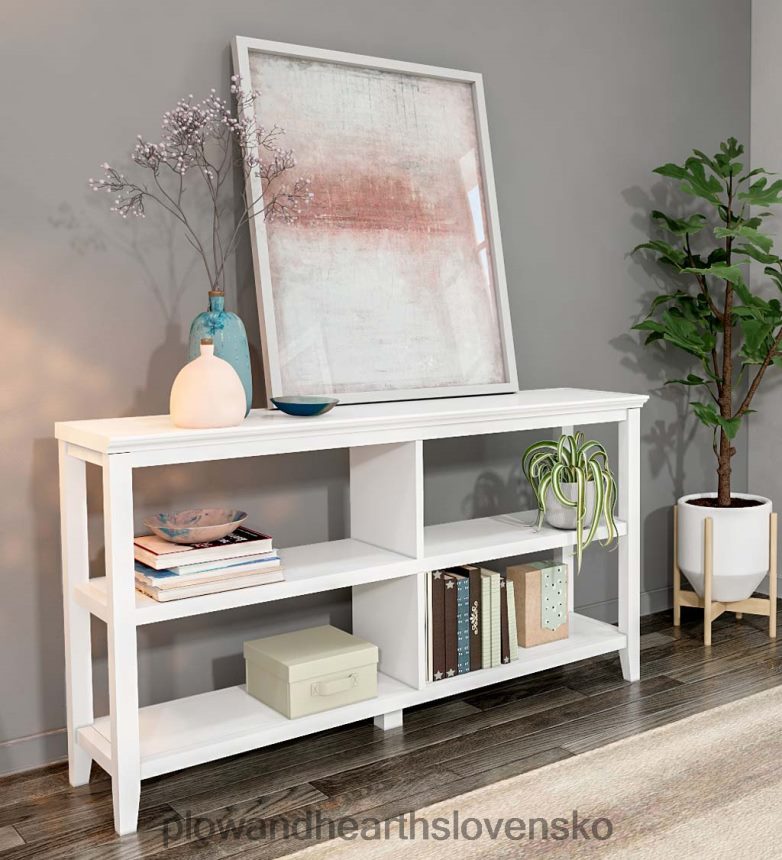 Plow & Hearth statok dvojpolicová konzolová knižnica - praná sivá 6P208P2089 nábytok