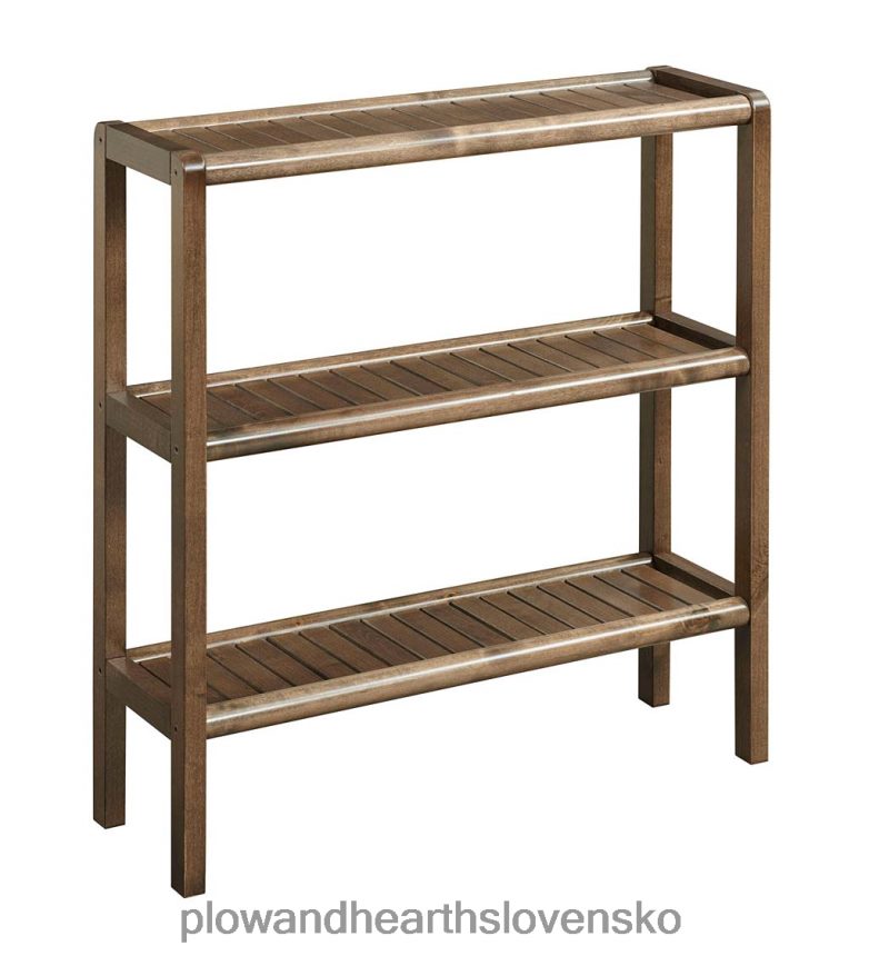 Plow & Hearth statok trojpolicový konzolový regál regál na uloženie - starožitný gaštan 6P208P2090 nábytok