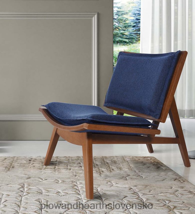 Plow & Hearth Drevo kate a čalúnená akcentová stolička - námornícka 6P208P2026 nábytok