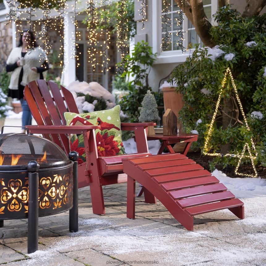 Plow & Hearth Stolička adirondack z eukalyptového dreva - prírodné moridlo 6P208P3237 nábytok