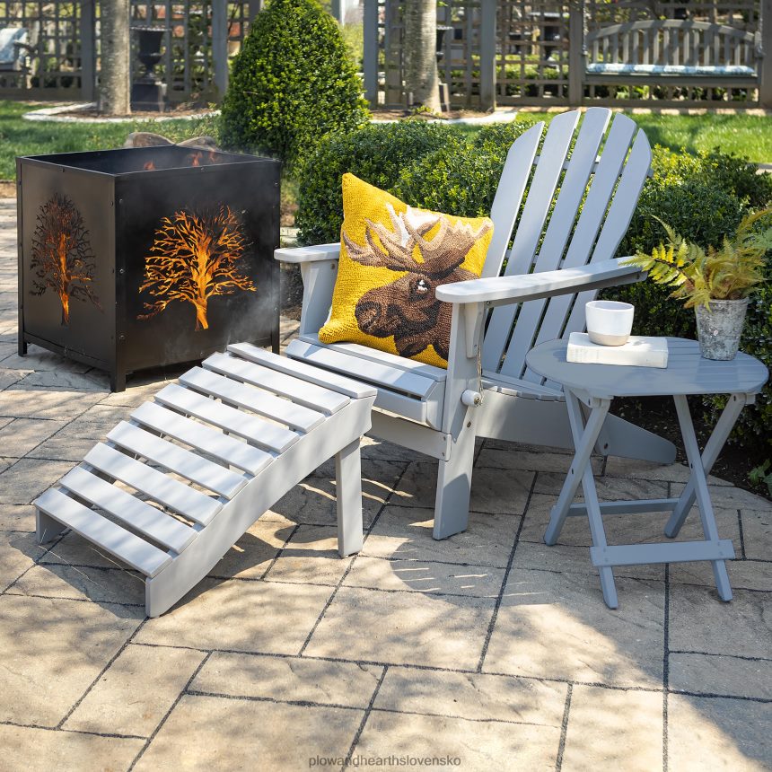 Plow & Hearth Stolička adirondack z eukalyptového dreva - prírodné moridlo 6P208P3237 nábytok