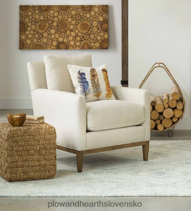 Plow & Hearth ekologicky šetrné ručne čalúnené štúdiové kreslo vyrobené v USA - bruselské plátno 6P208P2033 nábytok