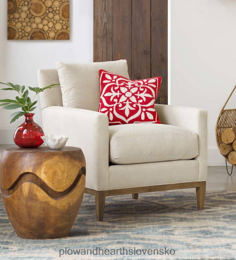 Plow & Hearth ekologicky šetrné ručne čalúnené štúdiové kreslo vyrobené v USA - bruselské plátno 6P208P2033 nábytok