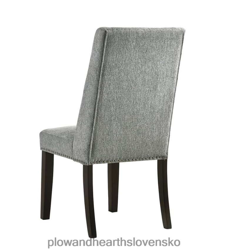 Plow & Hearth lana čalúnené jedálenské stoličky, sada 2 ks - uhlovo šedá/espresso 6P208P2037 nábytok