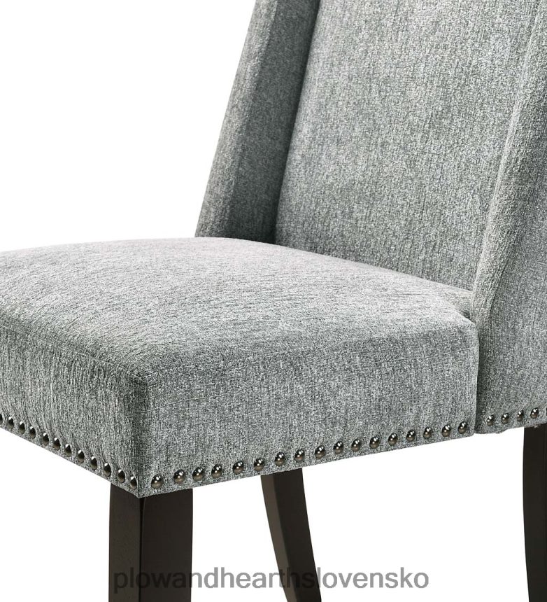 Plow & Hearth lana čalúnené jedálenské stoličky, sada 2 ks - uhlovo šedá/espresso 6P208P2037 nábytok