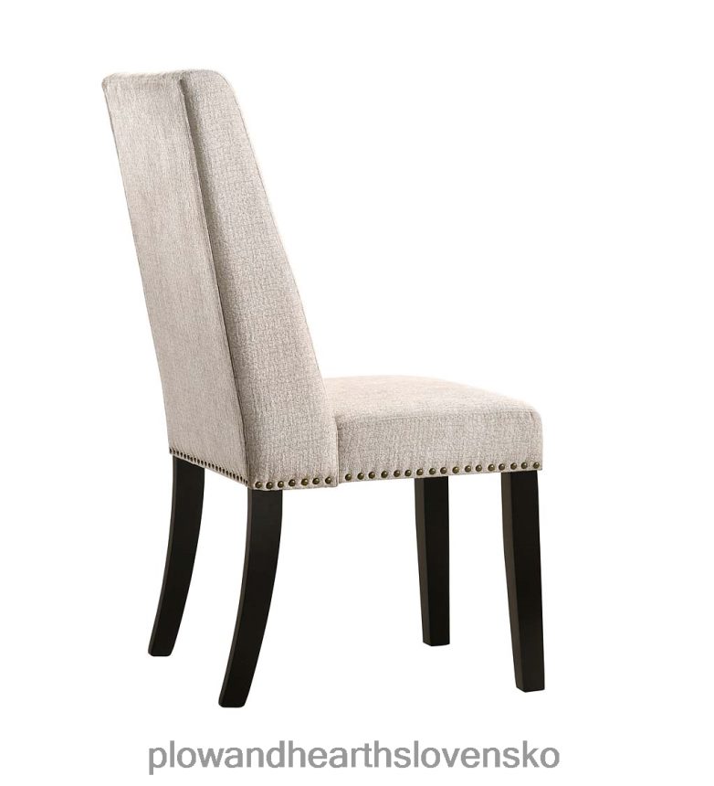 Plow & Hearth lana čalúnené jedálenské stoličky, sada 2 ks - uhlovo šedá/espresso 6P208P2037 nábytok