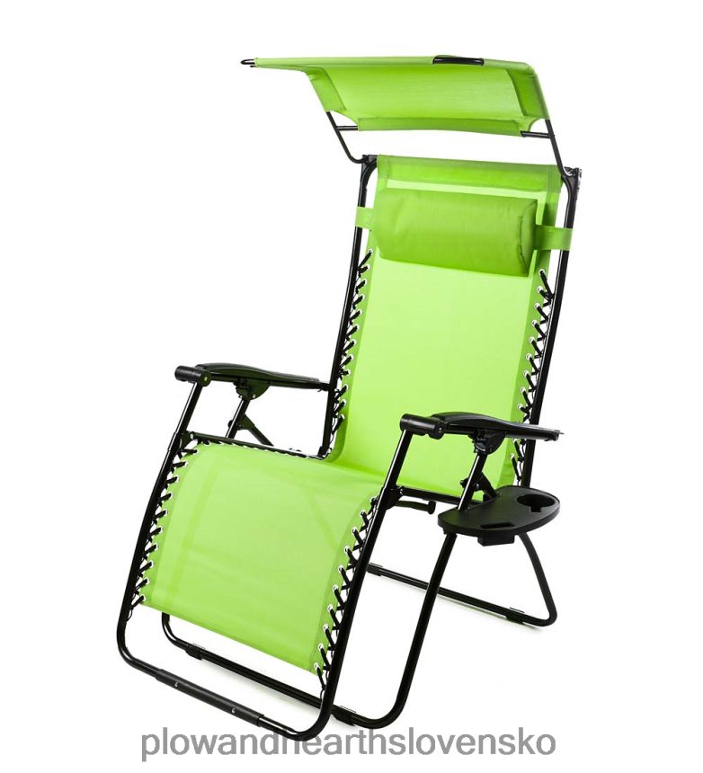 Plow & Hearth luxusná beztiažová stolička s markízou, stolíkom a držiakom nápojov - zelená 6P208P3087 sezónne a darčeky