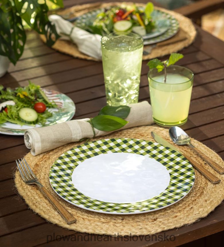 Plow & Hearth mach gingham melamínové taniere, sada 6 ks - mach 6P208P3223 sezónne a darčeky