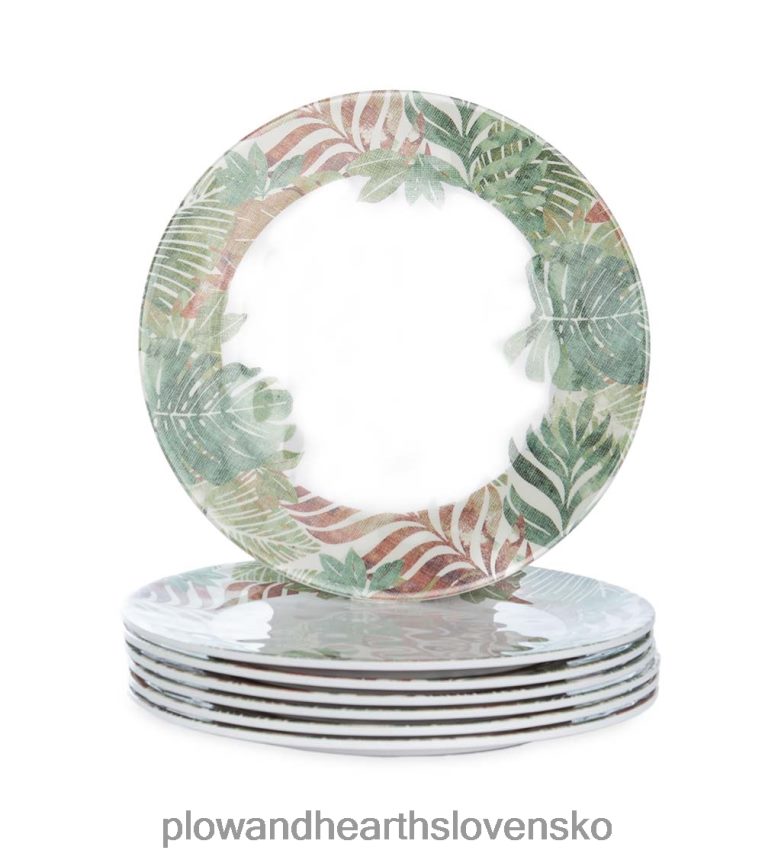 Plow & Hearth modré ginghamové melamínové taniere, sada 6 ks - jazero 6P208P3199 sezónne a darčeky