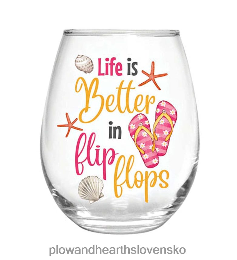 Plow & Hearth život je lepší v žabkách 17 oz. sklo bez stopky s darčekovou krabičkou 6P208P3006 sezónne a darčeky