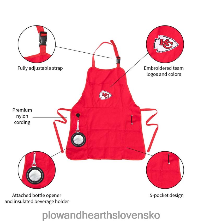 Plow & Hearth luxusné bavlnené plátno nfl team pride zástera na grilovanie/varenie – chicagské medvede 6P208P2988 sezónne a darčeky