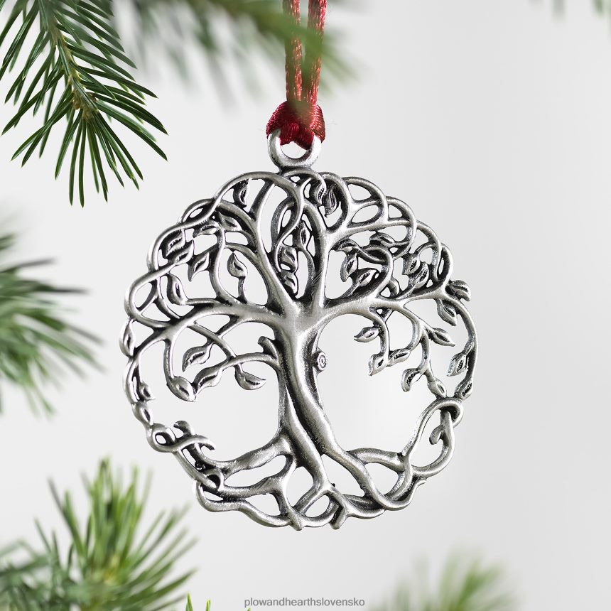 Plow & Hearth masívna cínová ozdoba na vianočný stromček - strom života 6P208P2977 sezónne a darčeky