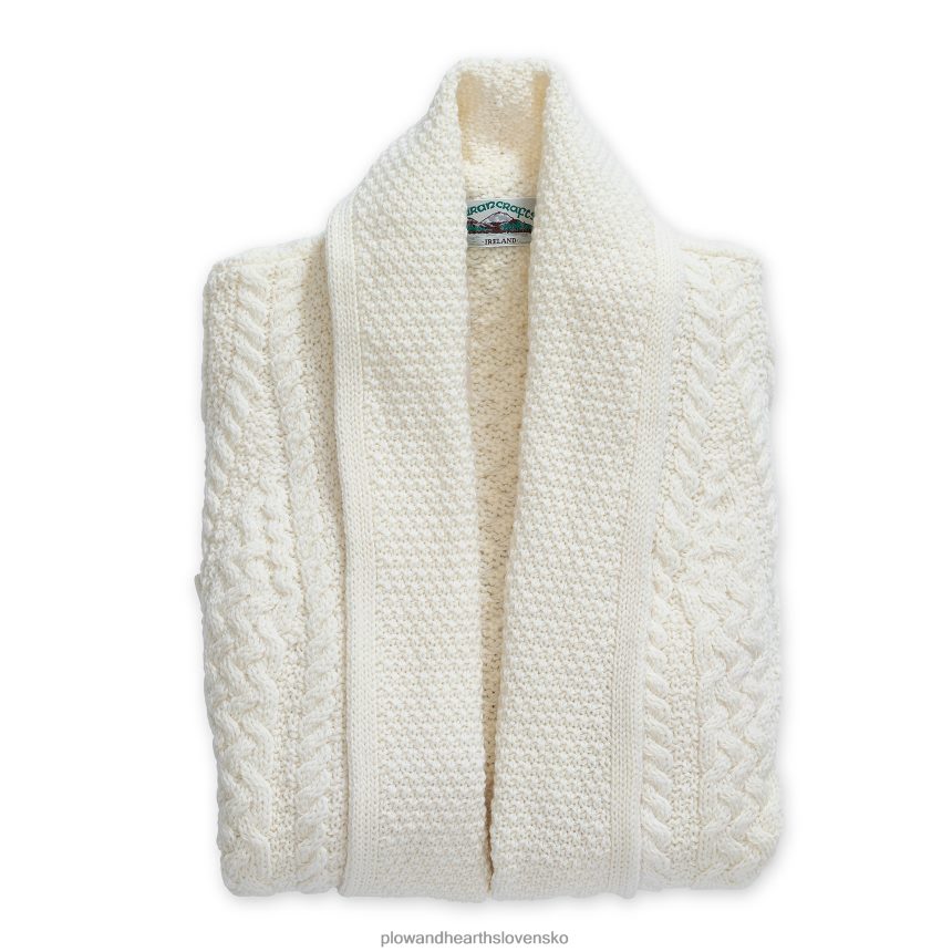 Plow & Hearth dámsky okrajový kabát z írskej merino vlny - prírodný - l 6P208P3044 sezónne a darčeky