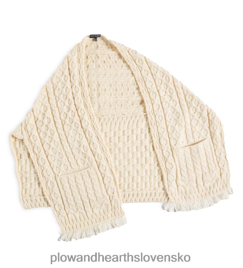 Plow & Hearth dámsky zavinovací sveter z írskej merino vlny - červený 6P208P3039 sezónne a darčeky