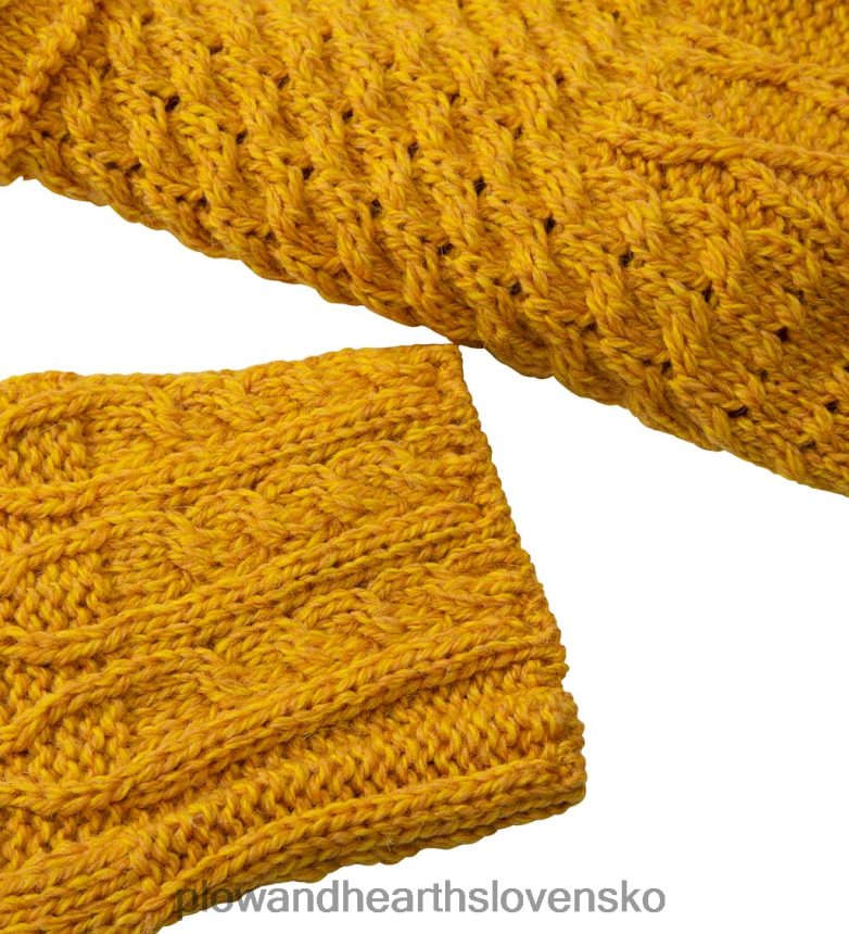 Plow & Hearth sveter z merino vlny corina cardigan s predným dielom na jeden gombík - horčica - l (12-14) 6P208P2981 sezónne a darčeky