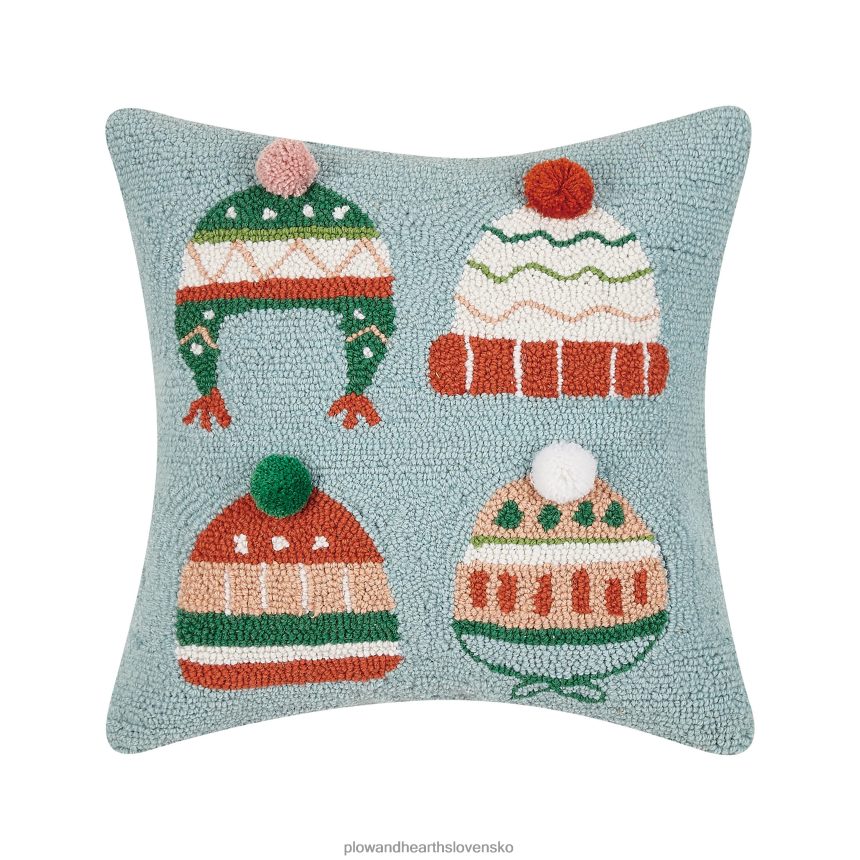 Plow & Hearth 3D zimné čiapky ručne háčkovaný vlnený vankúšik - zimné čiapky 6P208P2285 sezónne a darčeky